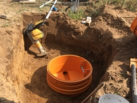 Schacht des Abwasseranschlusses