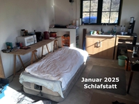 Machte ja etwas her: Die neue Schlafstatt