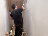 Das Atrium ist jetzt an der Reihe: Wieder mal Malern!